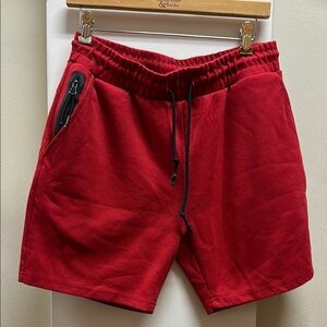 Particle Red Athletic Shorts Elastic Waistband medium